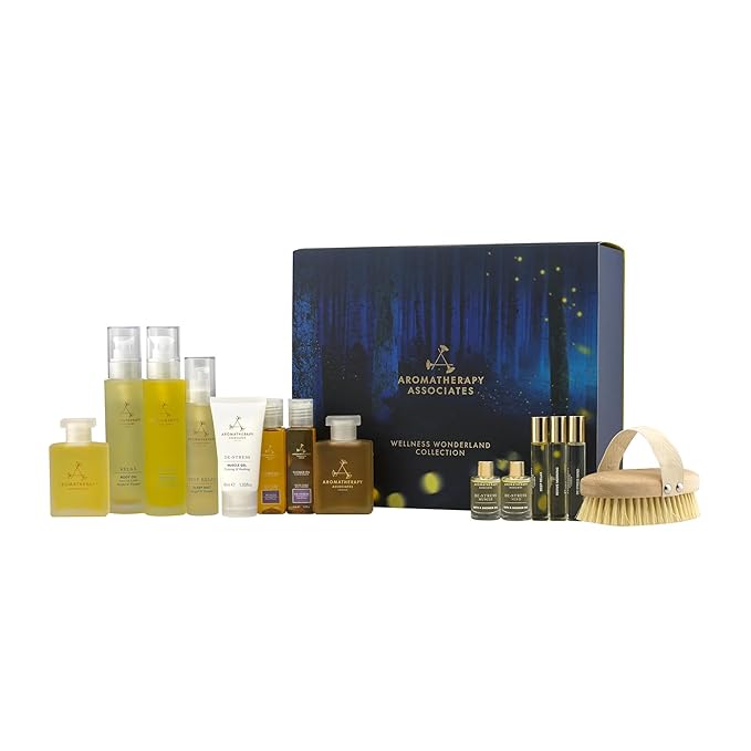 Aromatherapy Associates Wellness Wonderland, Luxurious Gift Collection of Bath and Shower Oils, Mists, Roller Balls and Gels. Made with Premium Essential Oils for Relaxation (14-Piece Set)