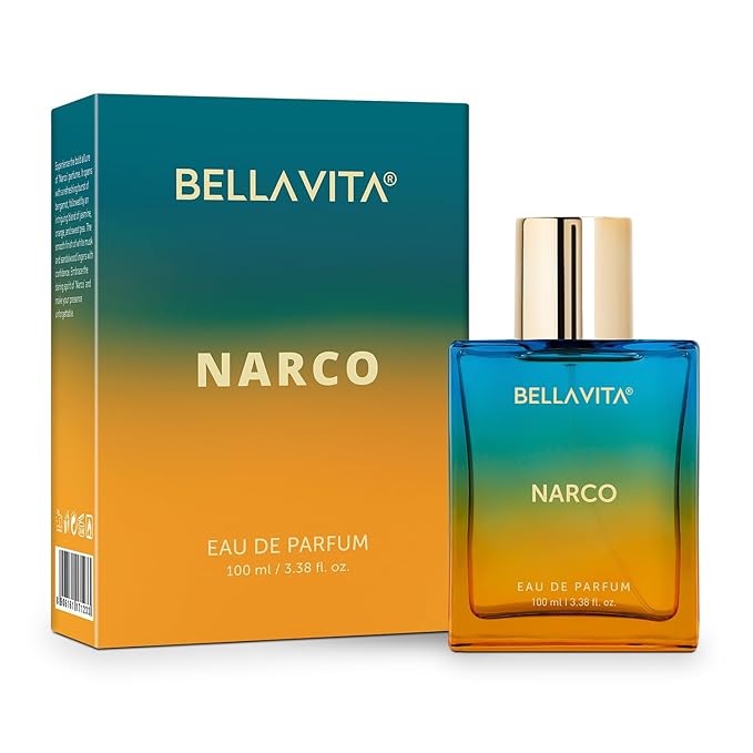 BELLAVITA Luxury NARCO Unisex Perfume for Women and Men | Notes of Bergamot, Jasmine and White Musk | Long-Lasting Luxury Perfume Oils | French Parfum for Women & Men, 100 ML