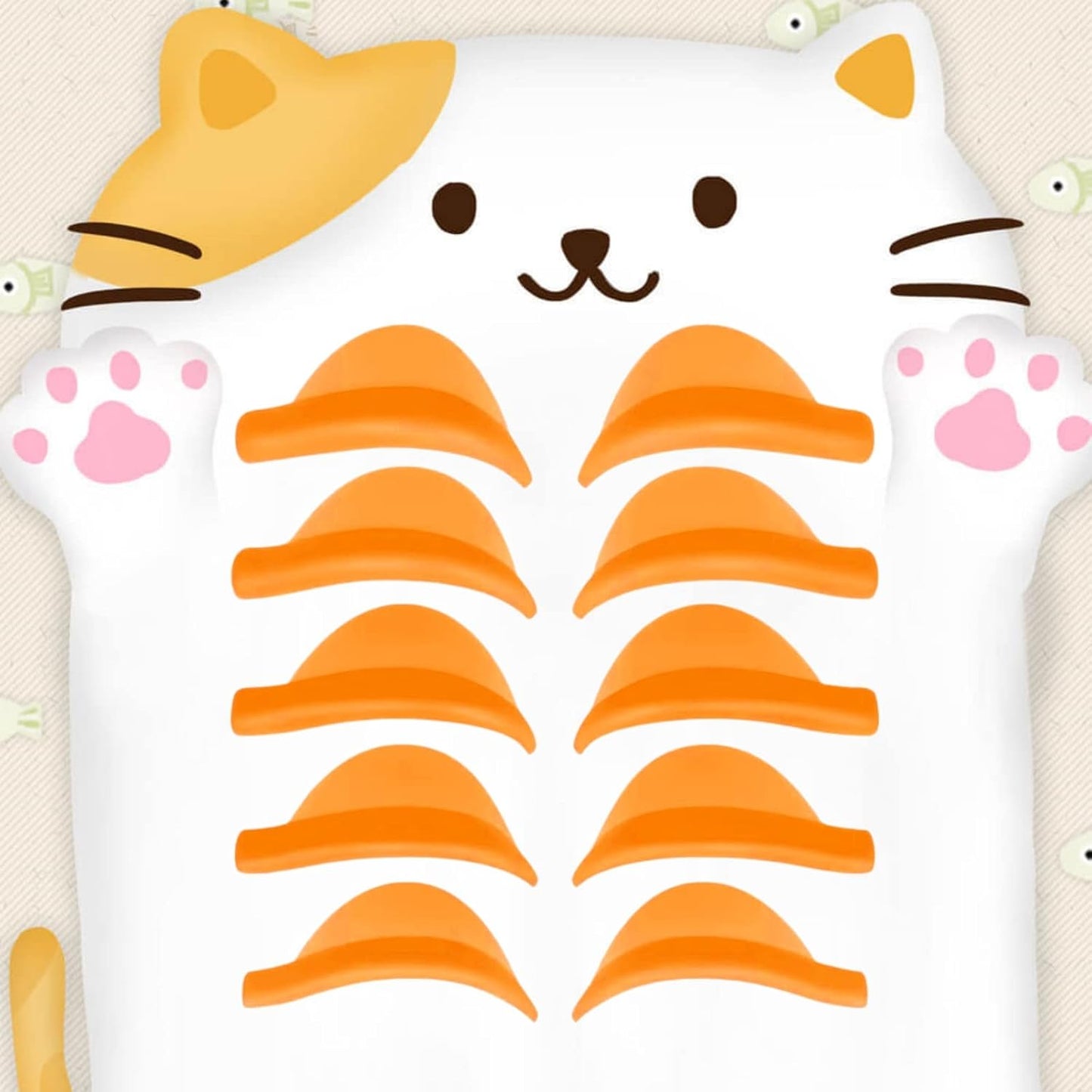 Eyelash Perm Pads Lash Lift Rods Eyelash Perm Silicone Pads 5 Sizes Reusable Soft Lash Lift Pads Shield for Different Length Eyelashes Perfect Lifting (Orange）