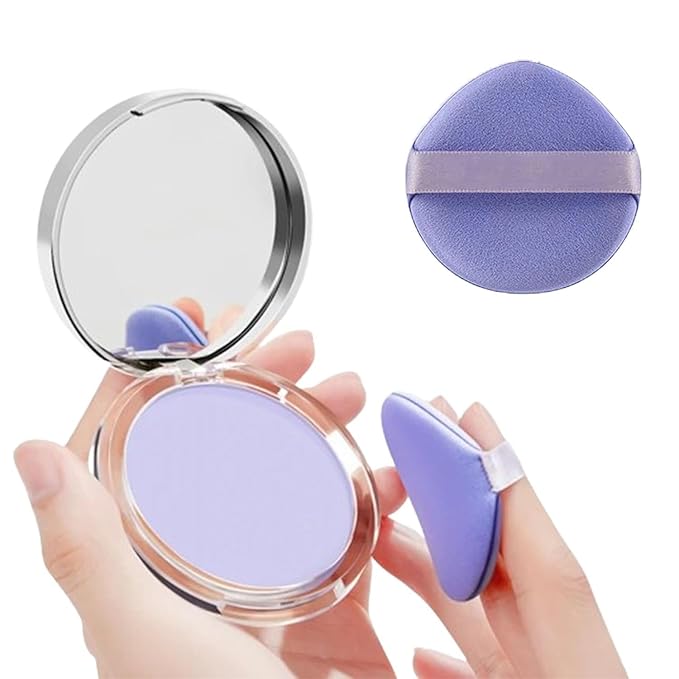 Chillab Lavender Matte Powder, Oil Control Face Pressed Chillab Lavender Matte Powder with Mini Powder Puff, Jelly Pressed Setting Powder Face Makeup, Cruelty Free