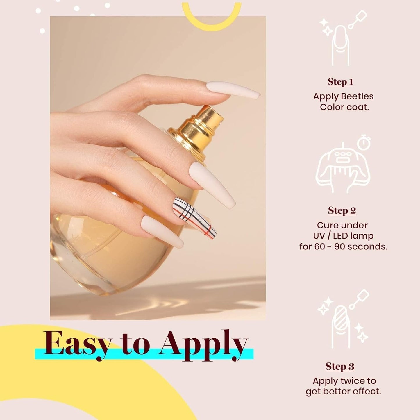 Beetles Grey Gel Nail Polish, Stone Beige Brown Cream Color 15ml Gel Polish Soak Off Uv LED Lamp Cured Nail Art Manicure Salon DIY Design Decoration Home Gift for Women