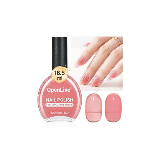 16.5ml Jelly Pink Nail Polish Large Volume Quick Dry Nail Polish, Long Lasting Shine, Fingernail Toenail Nail Art DIY Home Travel Nail Art Gift