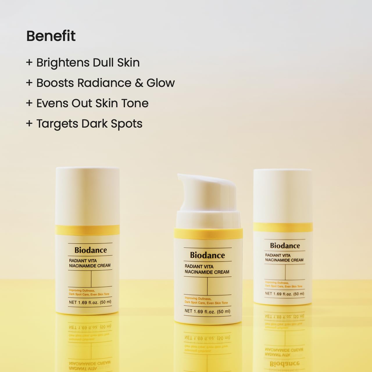 BIODANCE Radiant Vita Niacinamide Cream, Brightening, Dark Spot Correcting Facial Moisturizer, Korean Skincare | 1.69 fl.oz, 50ml
