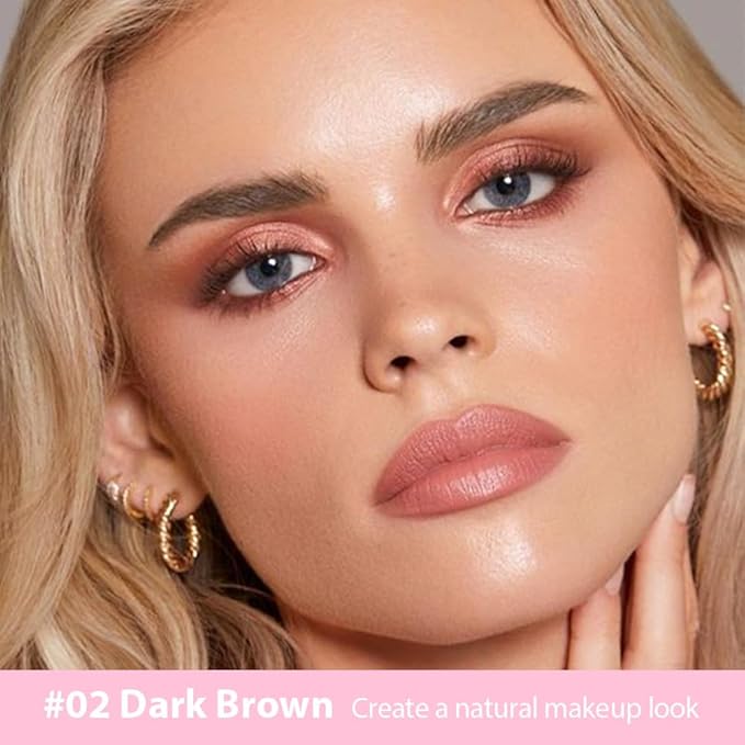 evpct Kaely 2Pcs Light Dark Brown Magic Microblading Eyebrow Contouring Pen Brow Pencil, with 4 Brush Micro-Fork-Tips Applicator, Dual-ended Eyebrow Brush, Hair Like Strokes, Natural Looking Brows