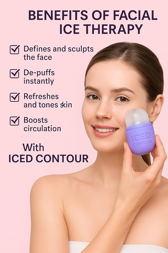 Ice Roller for Face, Ice Face Roller for Eyes, Neck and Cold Therapy for Injuries. Ice Mold for Face Massager, Skin Care. Remove Fine Lines, Shrink Pores, Reduce Acne (Purple)