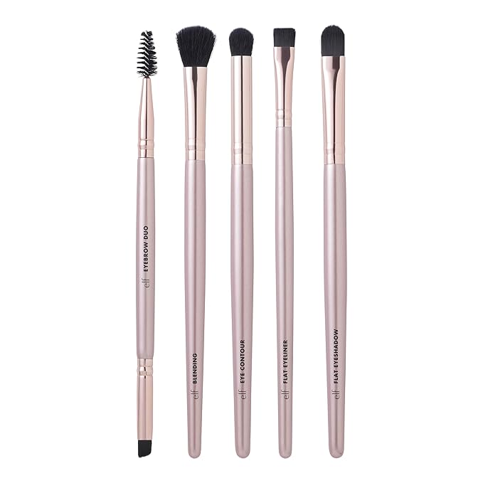 e.l.f. Ultimate Eyes 5 Piece Brush Collection, Makeup Brushes For Eyeliner, Eyeshadow, Brows & more, Vegan & Cruelty-Free