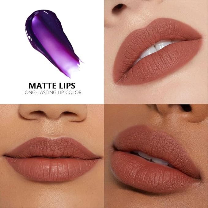 evpct Nude Brown Peel Off Lip Stain Tints, Liquid Lipstick Lip Stain Long Lasting Waterproof for Women, Non-stick Cup Lipstick Peel Off Highly Pigmented Not Faded Smudge-proof Easy to Apply, 04