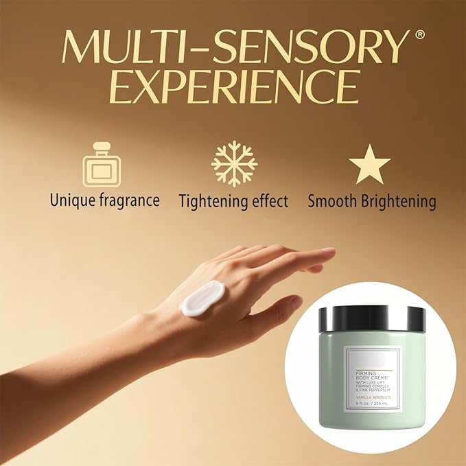 Champagne Firming Body Cream,Anti-Aging Tightening Cream with Luxe-Lift Complex,Skin Firming Cream for Hydrates Dry Skin, Fights Crepey Skin on Arms & Legs(8 Fl Oz, Sweet Almond Coconut)