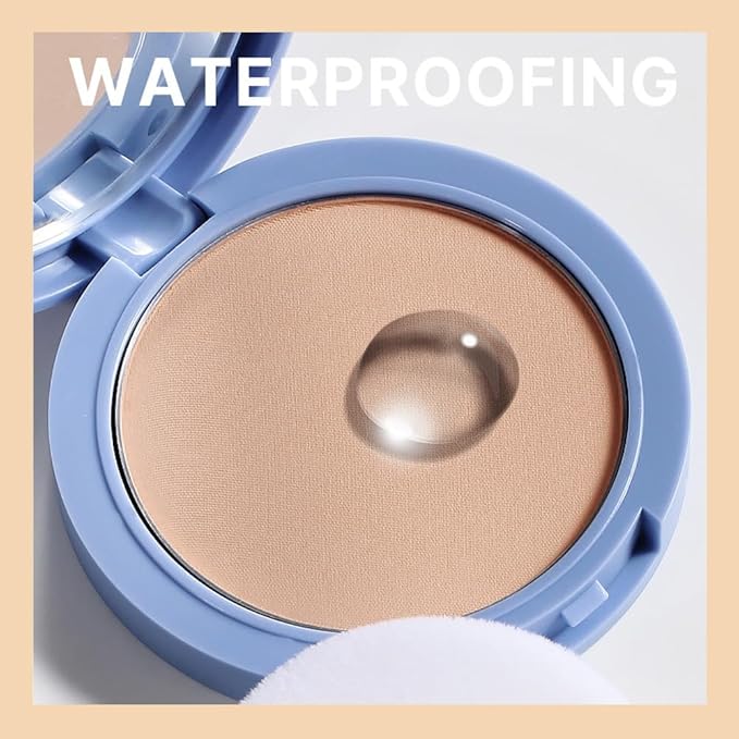 evpct Kaely Oil Control Pressed Face Powder, Get Smooth Flawless Fine Lines and Lightweight Finishing Foundation, Control Shine Long Lasting Waterproof Face Setting Powder Cosmetic, 08 Golden Beige