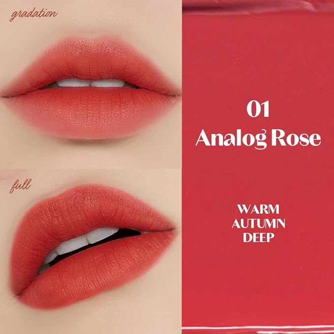 ETUDE Fixing Tint #01 Analog Rose (4g) | Long Lasting High Pigmented Liquid Lipstick | Waterproof Lightweight Matte Finish Lip Stain | Full Coverage | Korean Makeup, Kbeauty