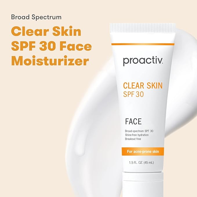 Proactiv Clear Skin Face Sunscreen Moisturizer With SPF 30 - Hydrating SPF Lotion And Sensitive Skin Sunscreen For Oily Skin And Acne-Prone Skin, Oil Free Matte Skincare Sunscreen, 1.5oz