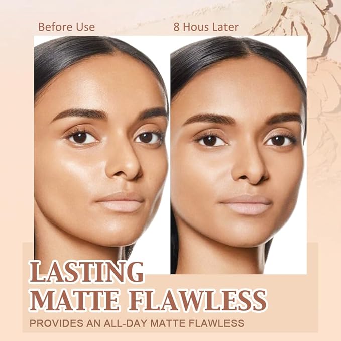 evpct Kaely Oil Control Pressed Face Powder, Get Smooth Flawless Fine Lines and Lightweight Finishing Foundation, Control Shine Long Lasting Waterproof Face Setting Powder Cosmetic, 10 Sand