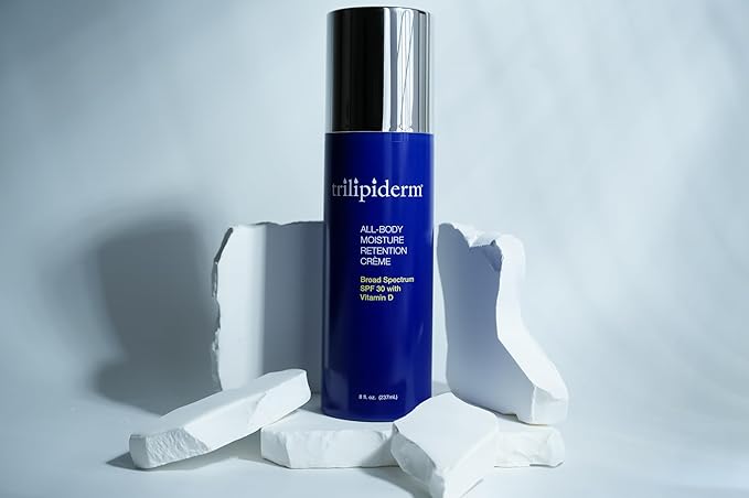 Trilipiderm All-Body Moisture Retention Crème with SPF 30, Vitamin D - 8oz Airless Pump Sunscreen