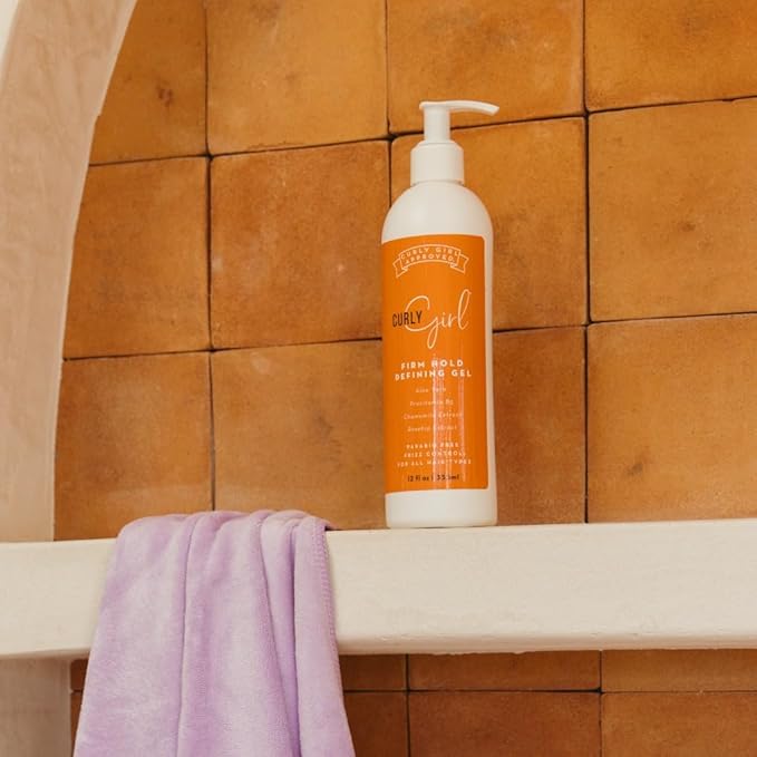 Curly Girl Firm Hold Defining Gel For Curls, Strong Hold Frizz Control Curly Hair Gel, Paraben Free, Aloe Vera, Water Soluble