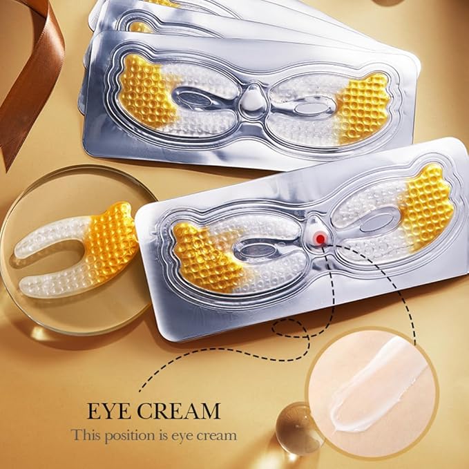 3D Crescent Design Under Eye Patches (5 Pairs) - Crystal Under Eye Mask with Eye Cream, Specifically for Canthus Wrinkles and Dryness Around the Eyes (Crystal)