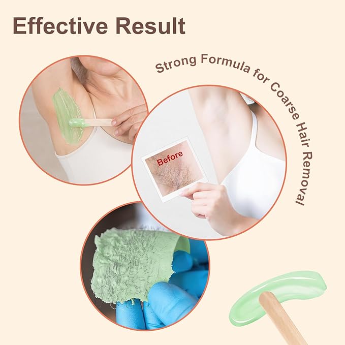 Hard Wax Beads for Hair Removal - 10.5oz Thick Hair Formula for Sensitive Skin, Full Body, Face, Chest, Back, Leg, Bikini Brazilian Waxing - Wax Refill for Women and Men