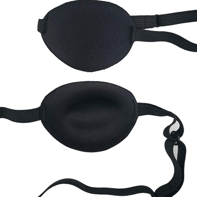 Eye Patch Adult Kid's Adjustable Soft and Comfortable Eye Patch Single Eye Mask for Recovery Eye Amblyopia Halloween Party Decoration 3 Pack