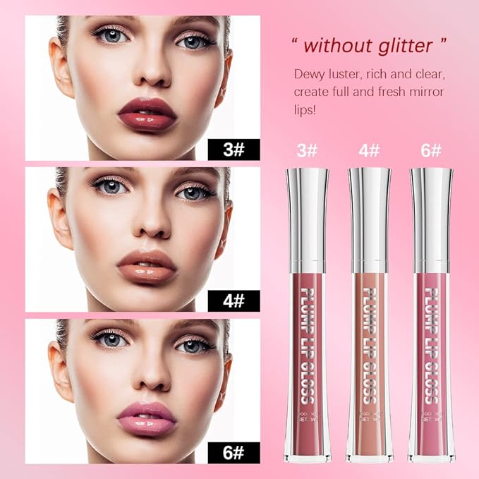 ibcccndc Lip Plumper Plumping Lip Gloss Hydrating Nourishing Lip Oil Red Liquid Lipstick Lip Care Products Mineral Oil Clear Lipgloss (2)