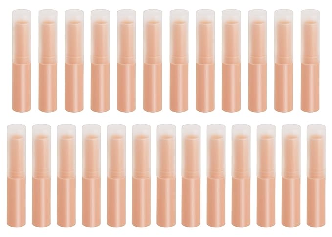 0.14oz Empty Flavored Lip Balm Container Tubes Plastic Homemade Moisturizing Lip Stick with Caps Bulk Fit for Women Adult DIY Making Supplies, 25 Count (Pink)