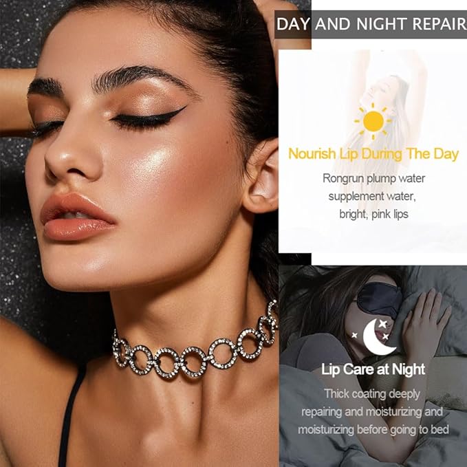 Bee Lip Balm Honey Pot,4 PCS Strawberry & Honey Moisturizing Propolis Lip Mask,Hydrating Prevention Dry and Cracked Lip Scrubs Exfoliator,Lip Sleep Mask Reduces Lip Lines Lip Skin Care Products…