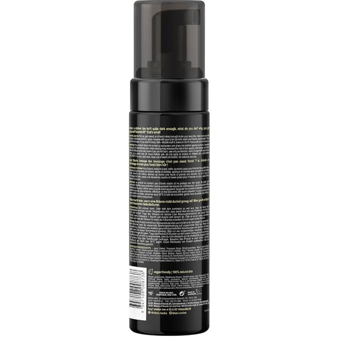 b.tan Dark Self Tanner Mini Kit | Get Tanned Travel Bundle - Mini Dark Self Tanner Mousse with Self Tanning Mitt Applicator, 1 Hour Sunless Tanner, Fast Self Tan, Vegan, Cruelty Free, 3 Fl Oz