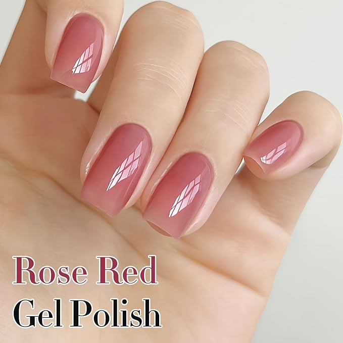 Double Rhythm Gel Polish Translucent Sheer Neutral Natural Light Milky Same Color Same Bottle 15ML Jelly Polish Art DIY at Home (Light Pink Purple-A1373)