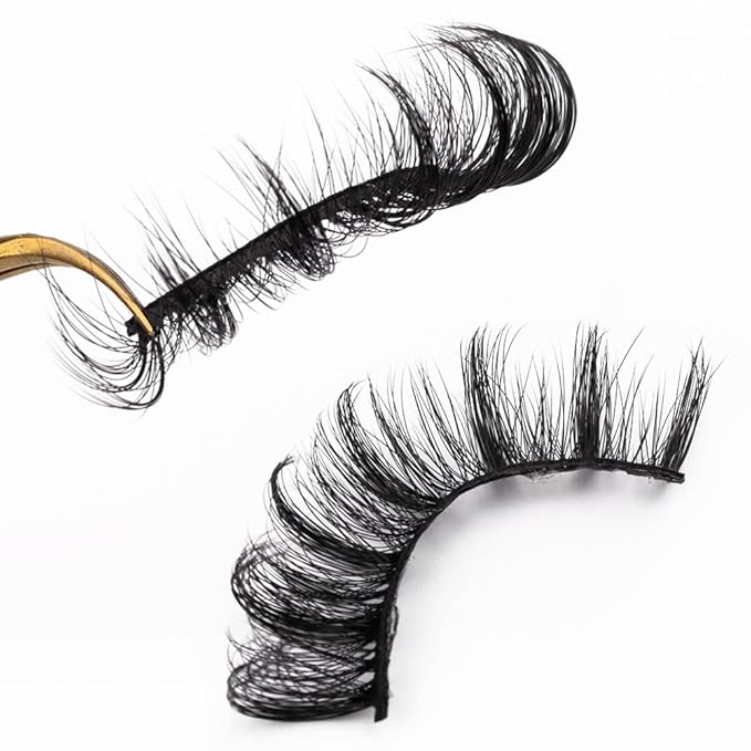 HBZGTLAD 6 Pairs Fluffy False Eyelashes Natural Faux Mink Strip 3D Lashes Pack(3DQG-104)