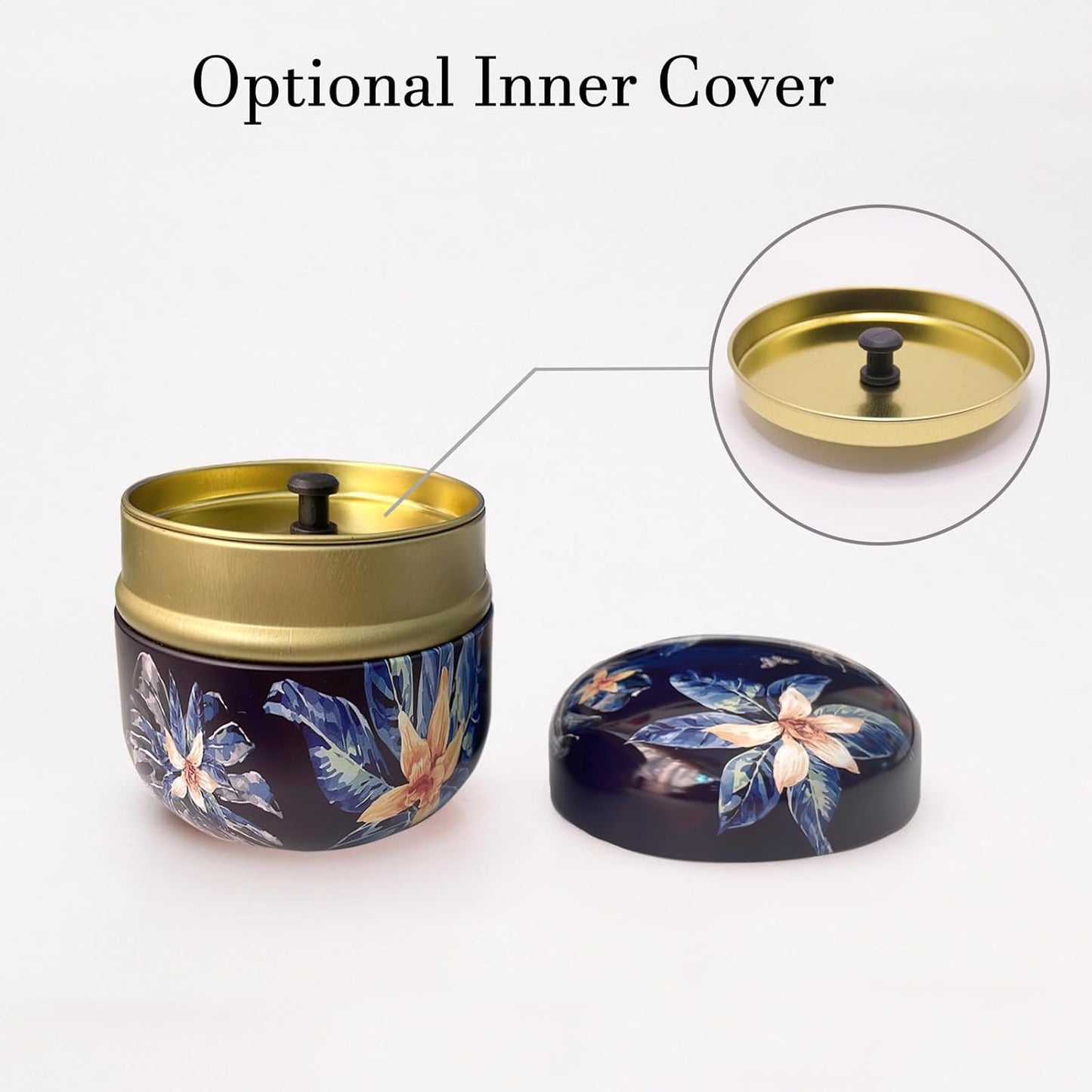 Body Powder Puff and Container for Dusting Powder, Women Powder Puff and Powder Case for Bath and Travel (Procumbens Flowers)