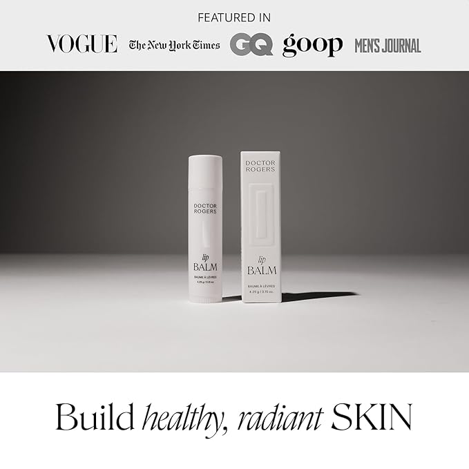 Doctor Rogers Lip Balm, Hydrating and Softening Lip Moisturizer For Very Dry Lips, Dermatologist-Created, Natural, & Hypoallergenic Moisturizing Lip Balms, 4.25g Tube