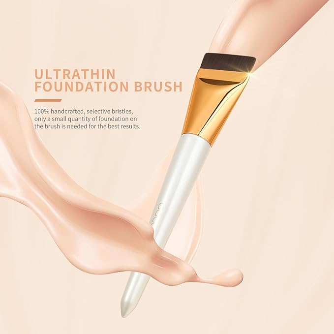 docolor Flat Foundation Brush for Liquid Makeup,Ultra Thin Liquid Foundation Brushes Premium Makeup Face Brush for Blending, Cream, Thin Foundation Brush Makeup Tool Face Foundation Flat Brush
