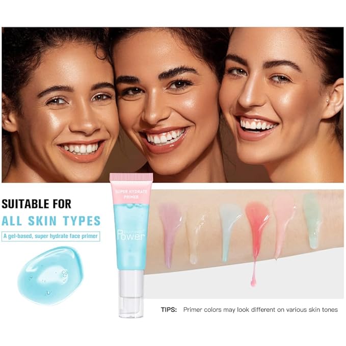 AKARY Gel-Based & Hydrating Face Primer For Smoothing Skin & Gripping Makeup With Hyaluronic Acid, Long-Wear Foundation Face Primer for Oil Control, Pores Fine Lines Minimizer, 0.81 Fl Oz, 01 Clear