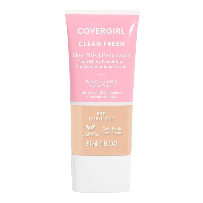 COVERGIRL, Clean Fresh Skin Milk Foundation, Fair/Light, 1 Fl Oz (Pack of 1) (packaging may vary)