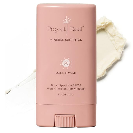 SPF 50 Sheer Mineral Sunscreen Stick - Vegan, Reef Safe, Non-Nano Zinc, Face Sunblock Stick, No White Residue, Pocket Size, Ideal for Travel & Kids .05 oz