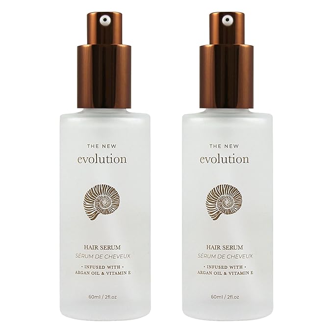 HerStyler Evolution Argan Oil Serum - Vitamin E Nourishing Treatment to Soften Dry Hair, For Hair Straightening With Aloe Vera (2 Pack)