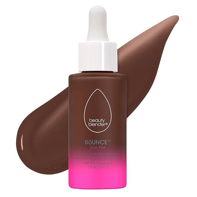 Beautyblender 12-Hour Always on Radiant Skin Tint, Breathable Serum Foundation Stays Put for All Day Long Wear, Infused with Hyaluronic Acid & Niacinamide, Deep 5