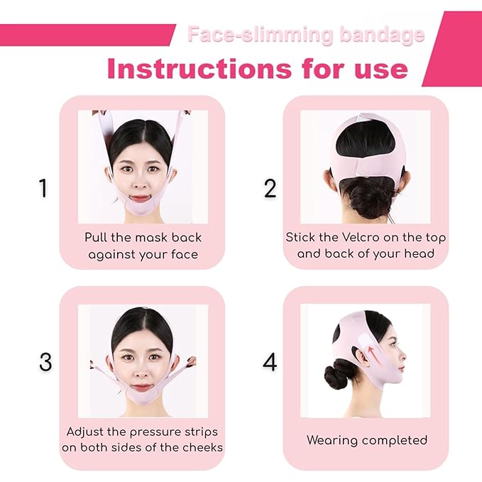 Gua Sha Facial Tools - Jade Roller for Face Beauty Gift Sets Reduces Puffiness, Sleep Mask, Face Lifting Double Chin Strap, Skin Care Massage Self Care Gift for Women