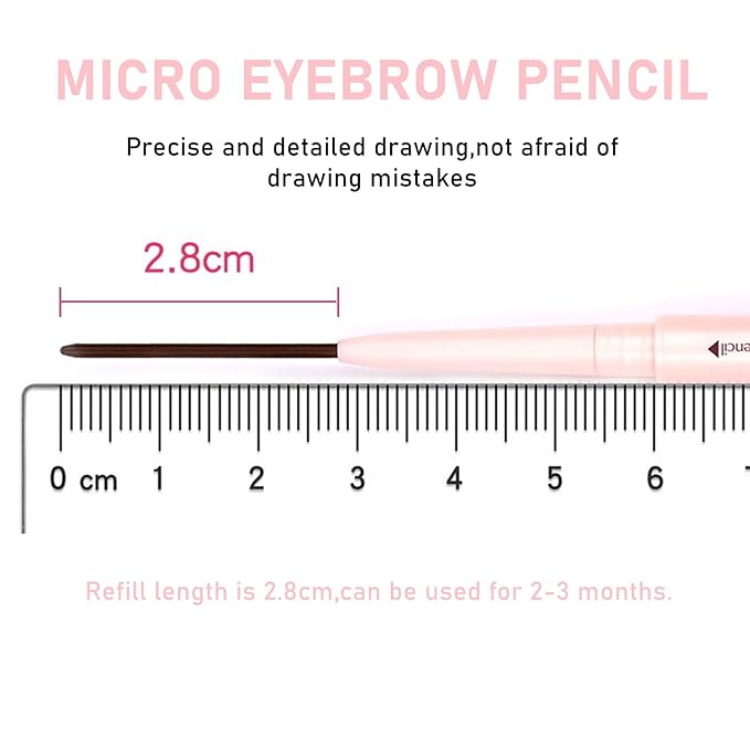 Eyebrow Pencils for Women,1Pack Micro Eyebrow Pencil Waterproof Smudgeproof,Ultra-Precise Tip Long-Lasting Brow Pencils for Natural Looking Eyebrows,Built-In Spoolie Brush,02 Milk Tea Brown.