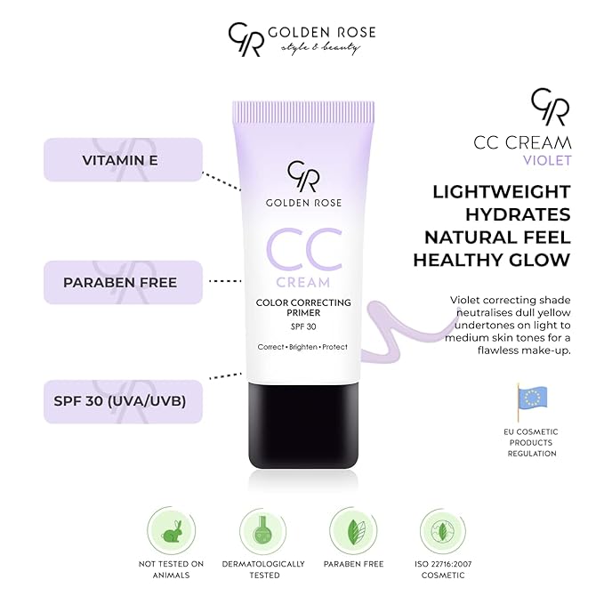 Golden Rose Makeup CC Cream Color Correcting Primer - (Violet)