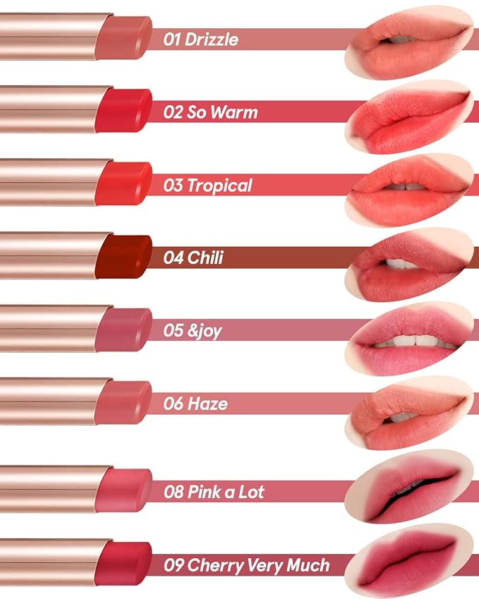 ATHÉ Authentic Airy Lip Balm 04 CHILLI, Korean Vegan Color Lip Blam, Flake-Free Slim Fit Lips, Silky Powdery Finish & Air-like Blurring with Vibrant Colors, 0.11oz.