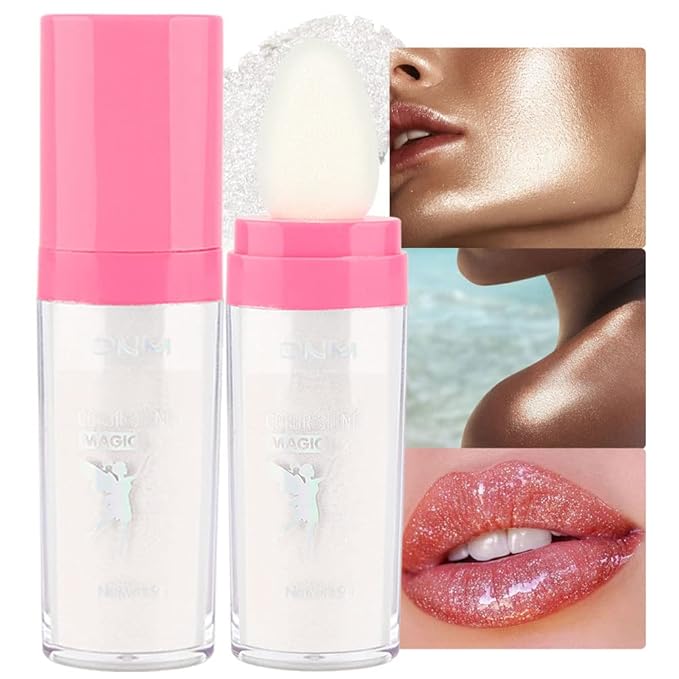 evpct 1Pcs Glitter Highlighter Powder Stick Make up Puff Fairy Stick Peal White Shimmer Glitter Face Body Liquid Highlighter makeup illuminators de maquillaje polvo traslucido maquillaje para mujer 01