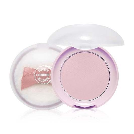 ETUDE Lovely Cookie Blusher #PP502 Lavender Lemon Macaron 4g | Glowing & Natural Powder Blush with Long-Lasting Sebum Control | Easy Application | Puffy Cushion for a Lovely Makeup Look