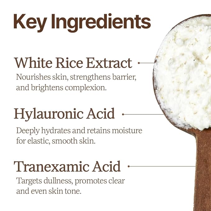 Rice Bran Powder Wash | Gentle Exfoliating Face Wash for Sensitive Skin | Vegan Enzyme Face Scrubber & Exfoliator for Sebum Control – Product of Korea | 60 g (2.1 oz)