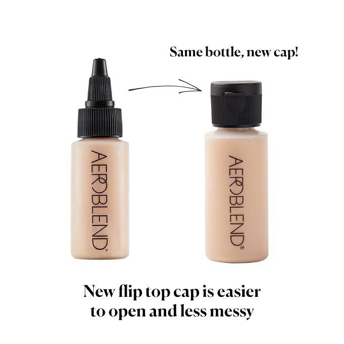 AEROBLEND Airbrush Foundation Makeup (N45) Professional, Water-Based, Buildable, Long-wearing, For all skin types, 1 oz