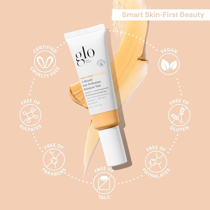 Glo Skin Beauty C-Shield Anti-Pollution Moisture Tint - Tinted Moisturizer With SPF 30 for Face, Broad Spectrum Protection & Vitamin C, 1.7 Oz (3W-Light)