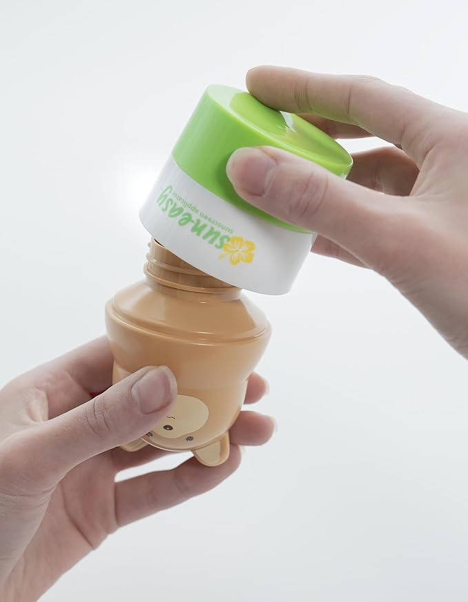 Sun-Easy Sunscreen Applicator, Refillable Roll-On with Sponge for Kids and Babies, Fun, Fast and Mess-Free application, Holds 100 ml, 2-pack