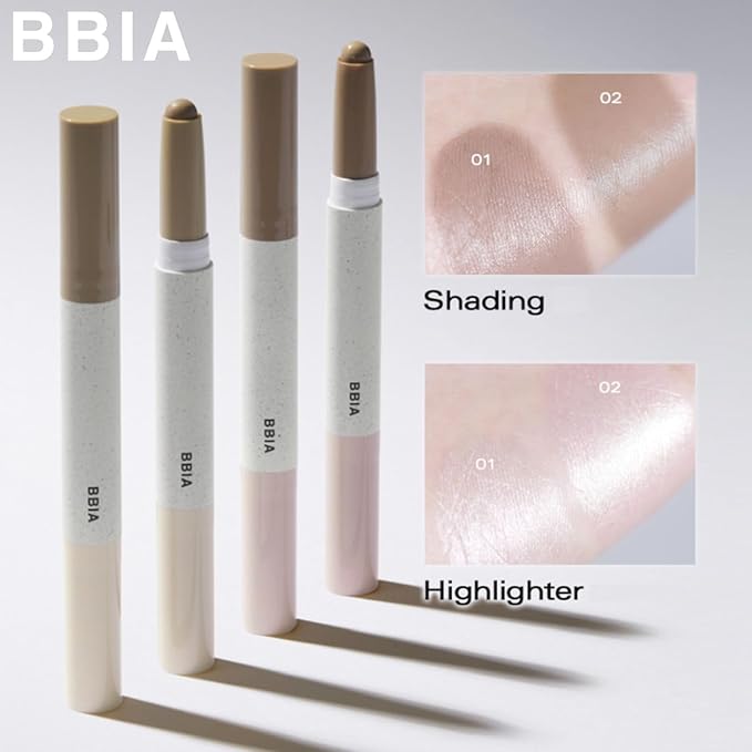 BBIA Last Contour Stick - Dual-Sided Contouring & Highlighting Duo Stick Easy Dual-Ended Natural Contour & Highlight Blendable Buildable Longlasting Korean Face Makeup (01 WARM DETAIL, Pack of 1)