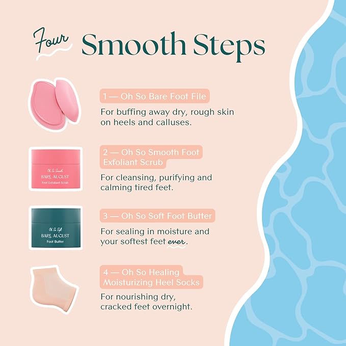 Bare August Glass Foot File & Overnight Heel Socks Bundle