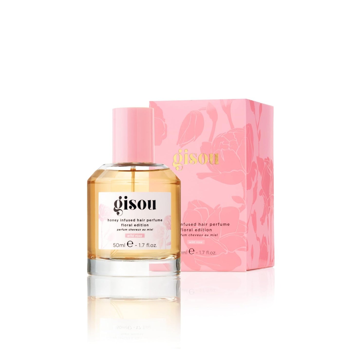 Gisou Honey Infused Hair Perfume Floral Edition - Wild Rose, A Wild Elegant Fragrance with a Romantic and Sensual Scent, Nourishing and Hydrating Hair Shine Spray (1.7 fl oz)