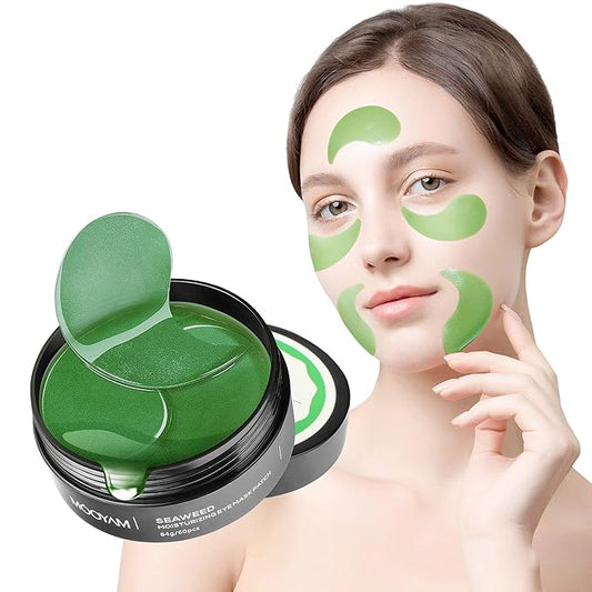 Eye Masks for Dark Circle Puffiness Dry Seaweed Eye Mask Puffy Eyes Undereye Patches Treatment 60 Pieces Collagen Eye Gel Mask Woman Men Hydrating Under Eye Mask Reduce Wrinkle Fine Line Revitalize