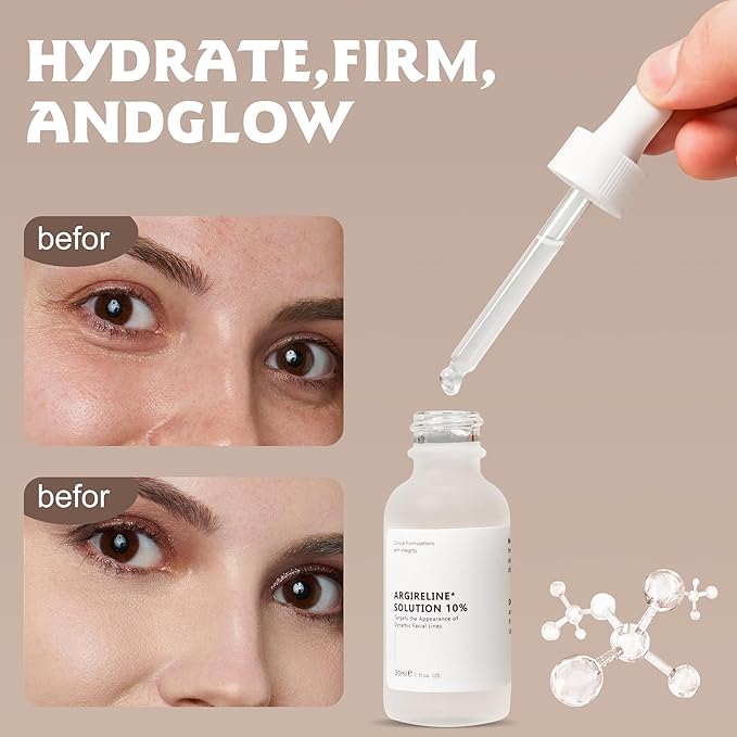 Argireline Serum For Face, Advanced Anti-Wrinkle Facial Serum For Women, Moisturizing Argireline 10% Solution For Face, Argireline Peptide.Suitable For All Skin (1, 2PC)